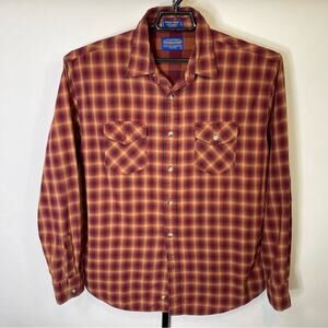Vintage Pendleton Cotton Street Shirt Plaid Shirt Size Large Men’s